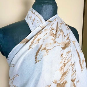 LAVENHAM lightweight long scarf/sarong with horse design