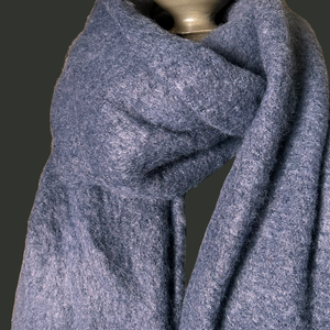 ACTON large boucle wool diagonal edge scarf