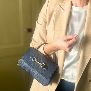 FIRENZE small leather handbag with gold horse bit design