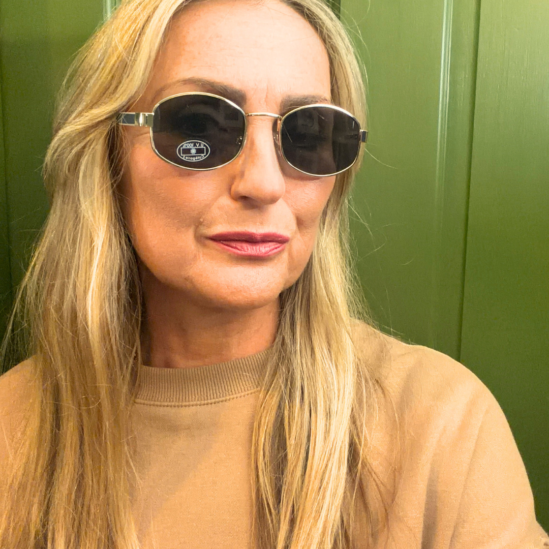 VIETNAM oval metal framed ladies sunglasses