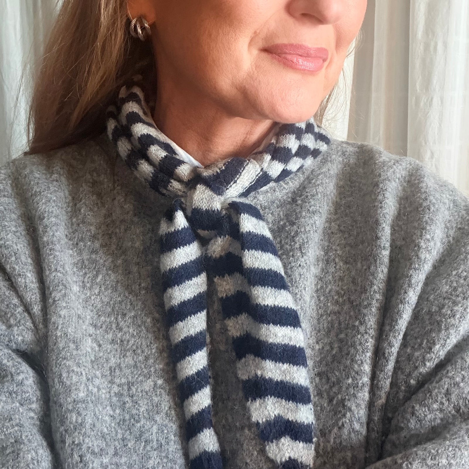 BATH striped triangle wool mix scarf