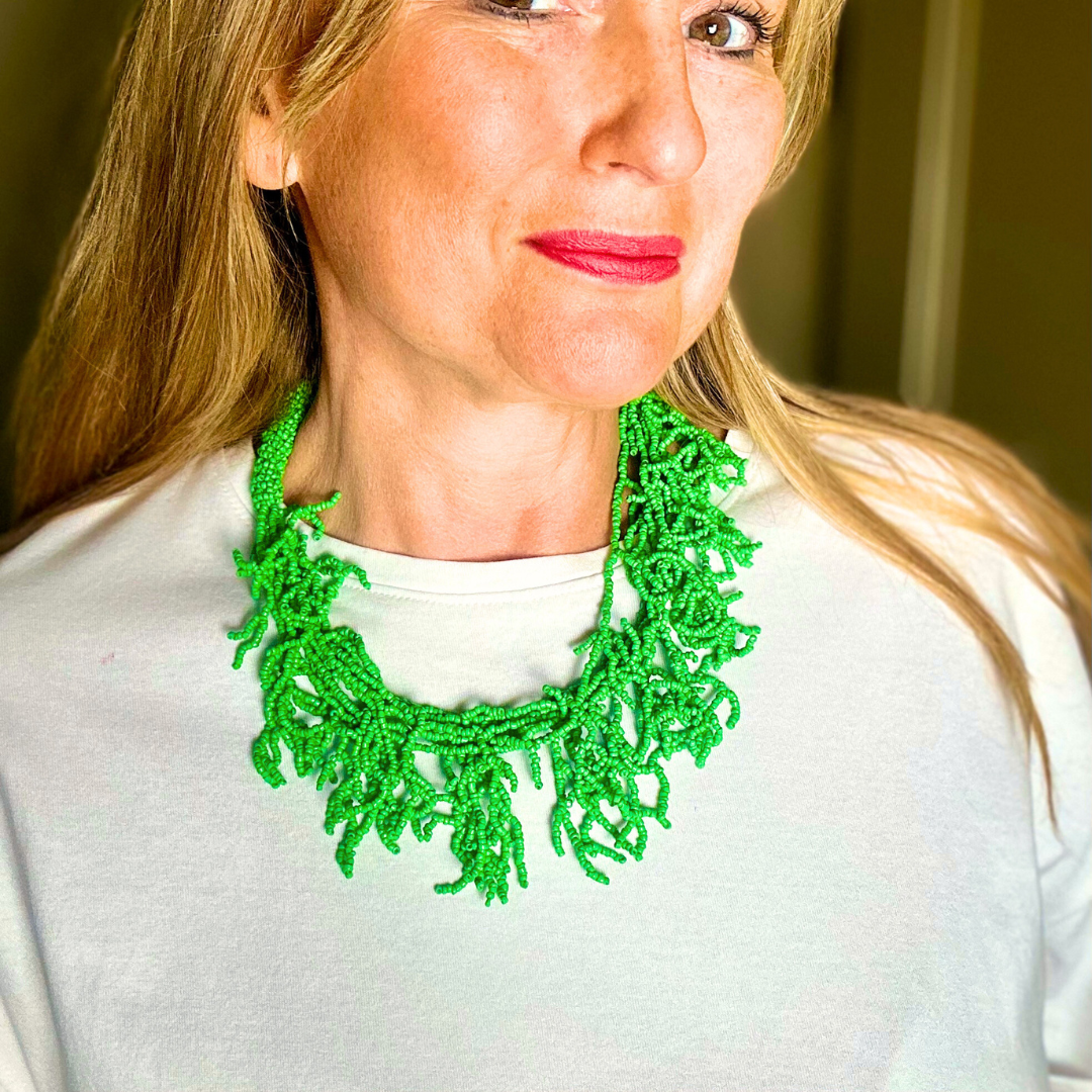 ARIANA coral beaded choker necklace