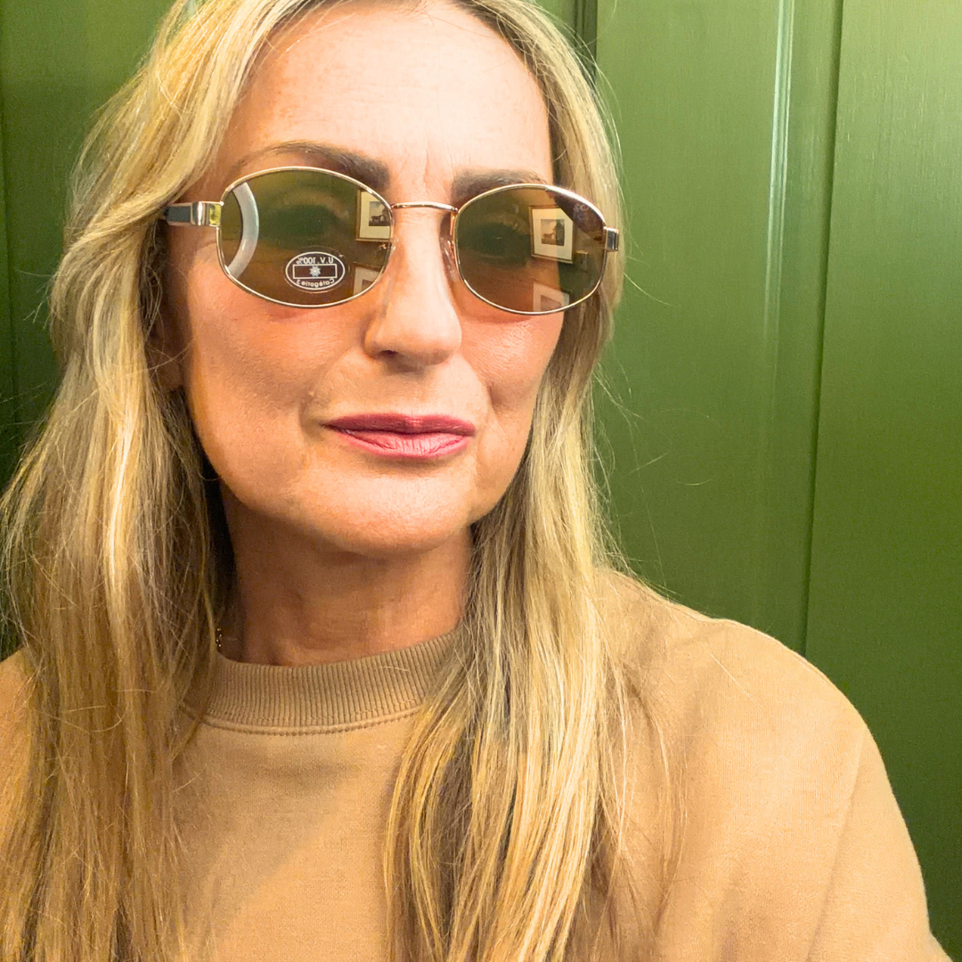 VIETNAM oval metal framed ladies sunglasses