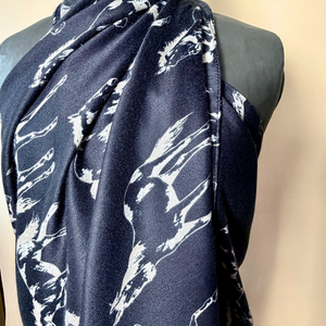 LAVENHAM lightweight long scarf/sarong with horse design