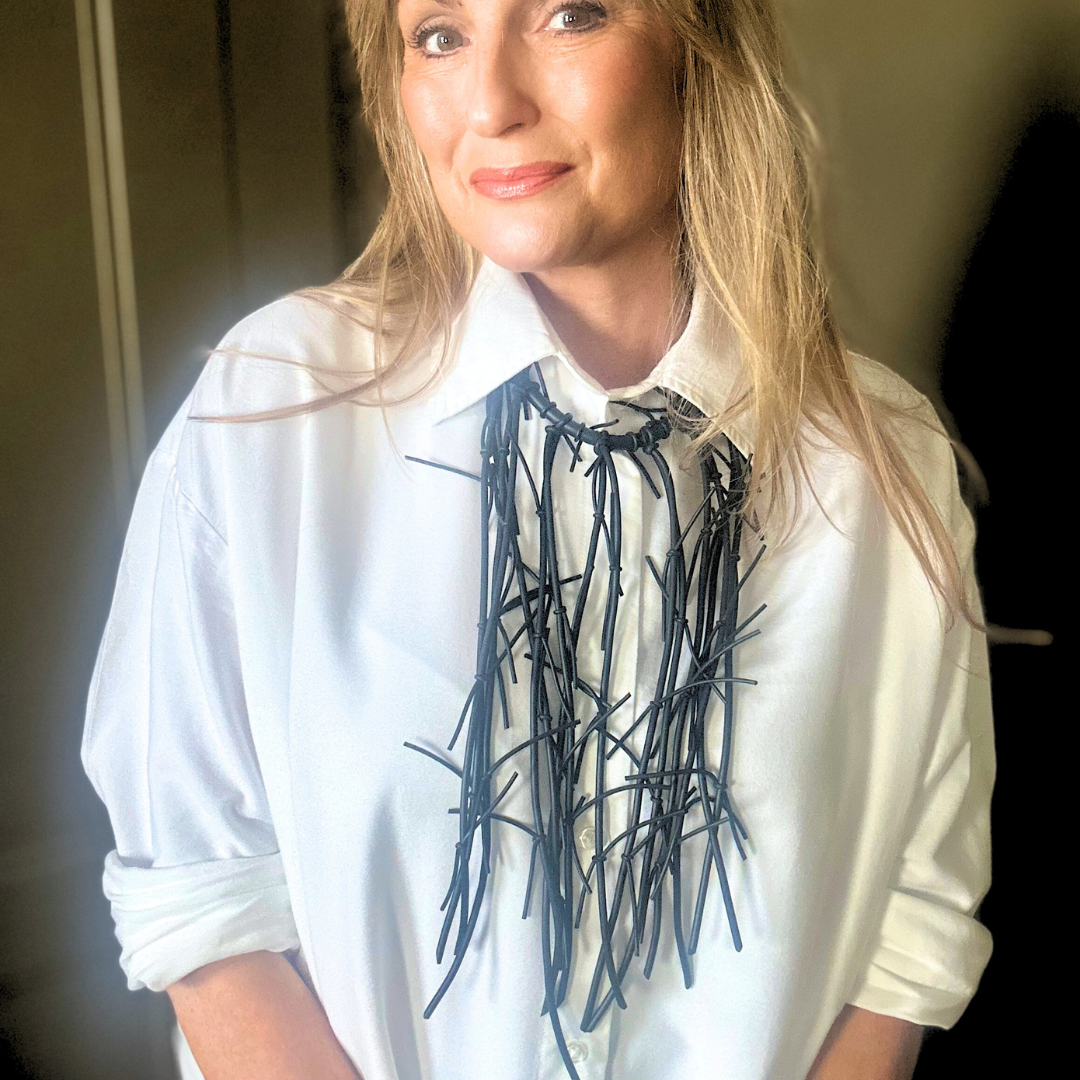 VICTORIA rubber fringe choker statement necklace