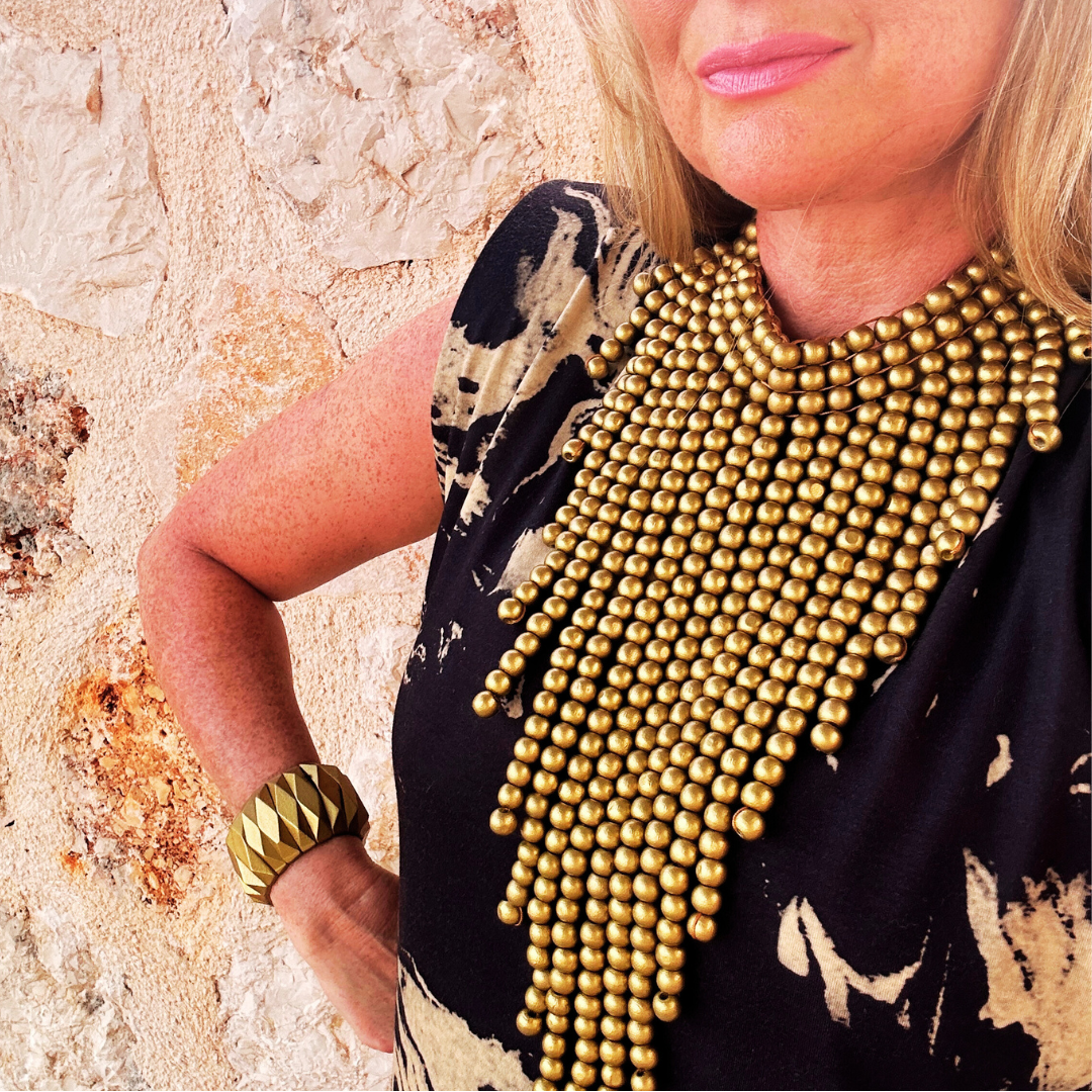 TRINNY large beaded fringe statement necklace