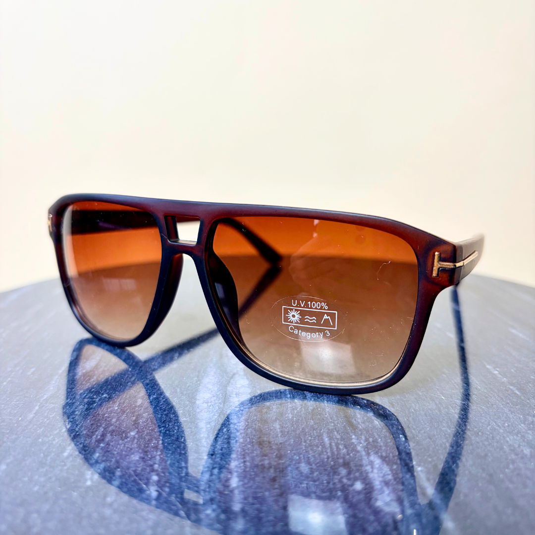 NEW ZEALAND brow bar rectangle shape mens sunglasses