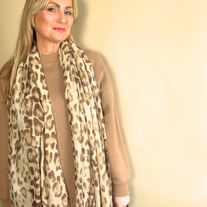 SALCOMBE lightweight leopard print scarf/sarong