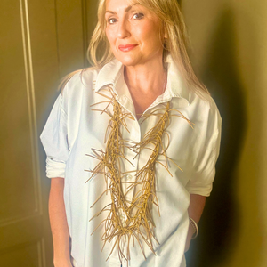 ROSIE long rubber fringe statement necklace