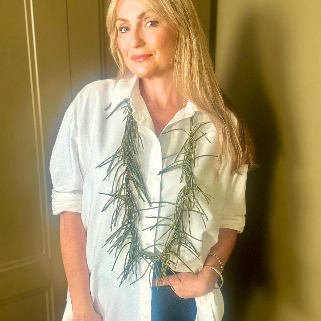 ROSIE long rubber fringe statement necklace