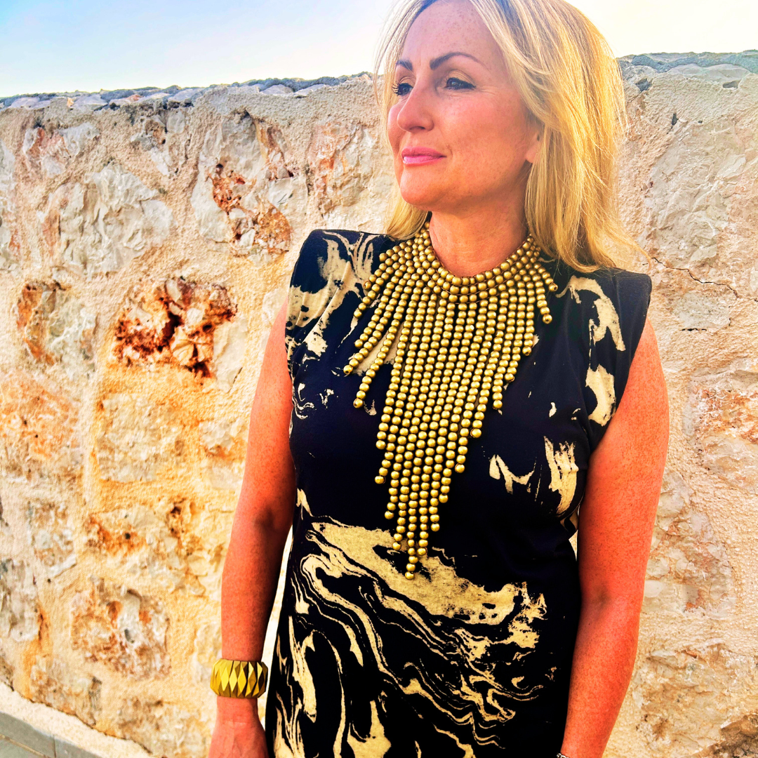 TRINNY large beaded fringe statement necklace