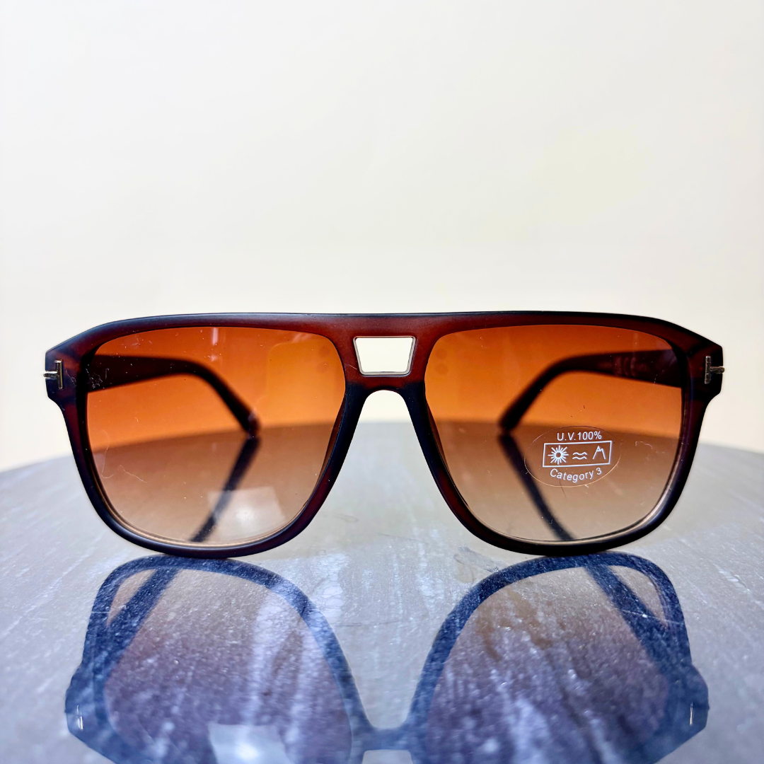 NEW ZEALAND brow bar rectangle shape mens sunglasses