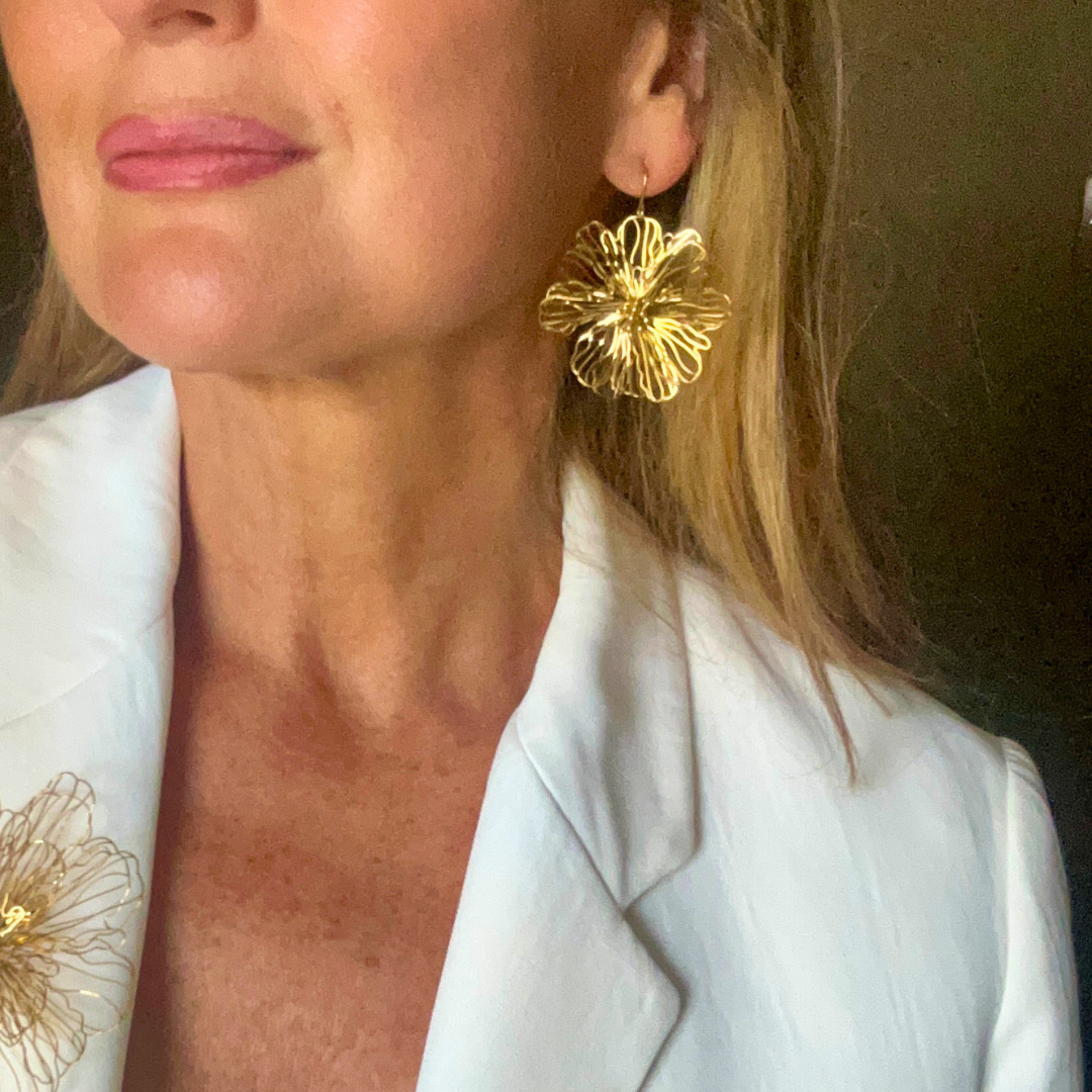 HAZEL filigree flower drop earrings