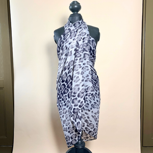 SALCOMBE lightweight leopard print scarf/sarong