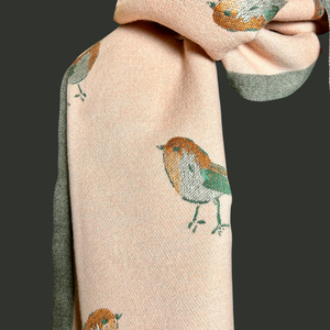 KNIGHTSBRIDGE robin print reversible long scarf
