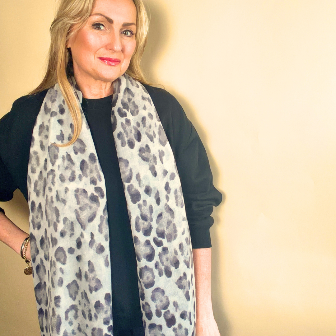 SALCOMBE lightweight leopard print scarf/sarong