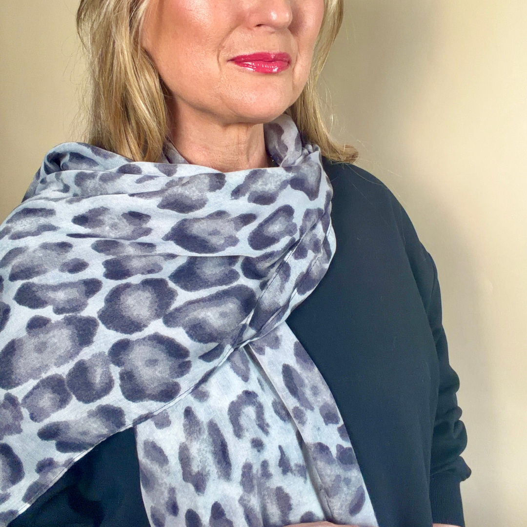 SALCOMBE lightweight leopard print scarf/sarong