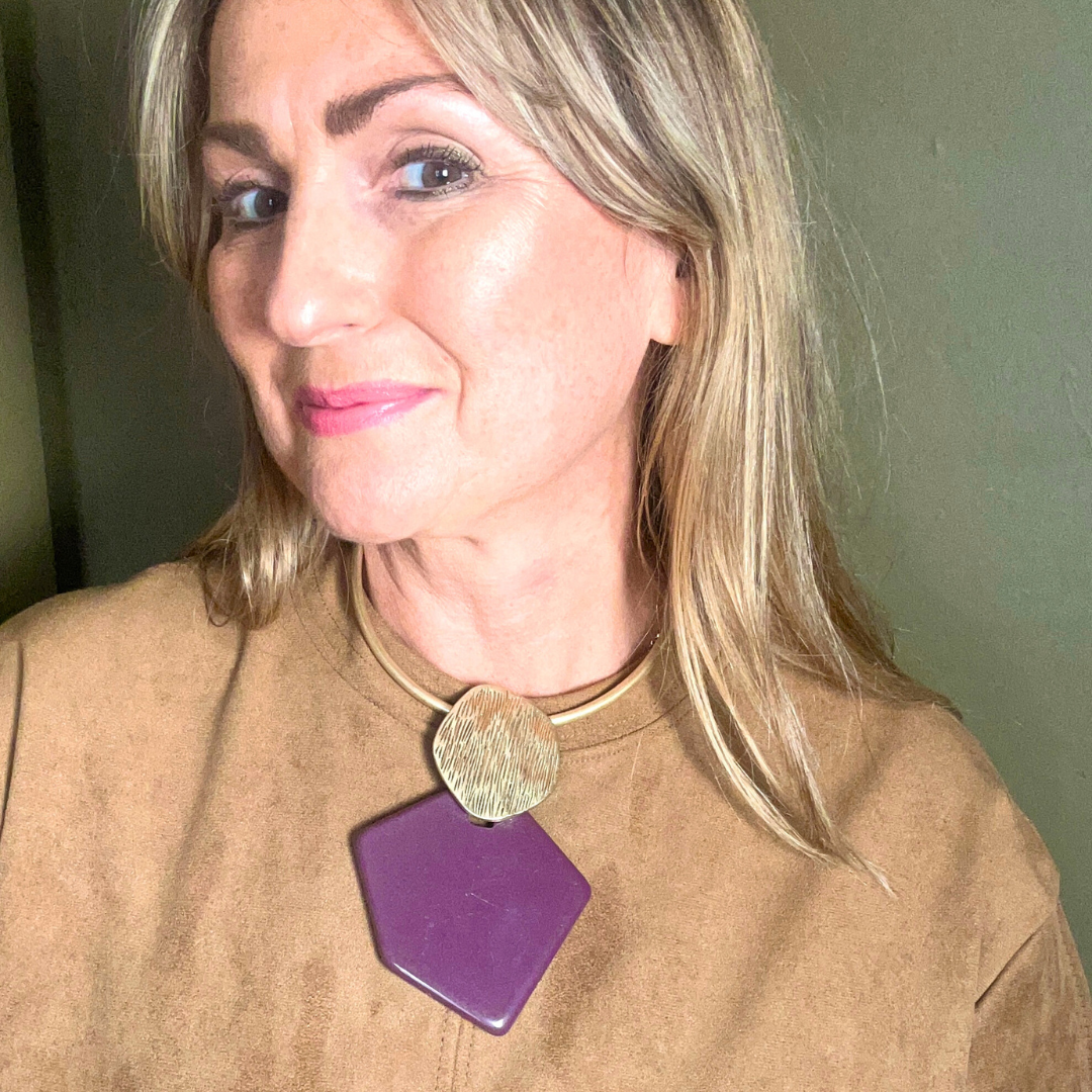 CAROLYN geometric shaped collar necklace