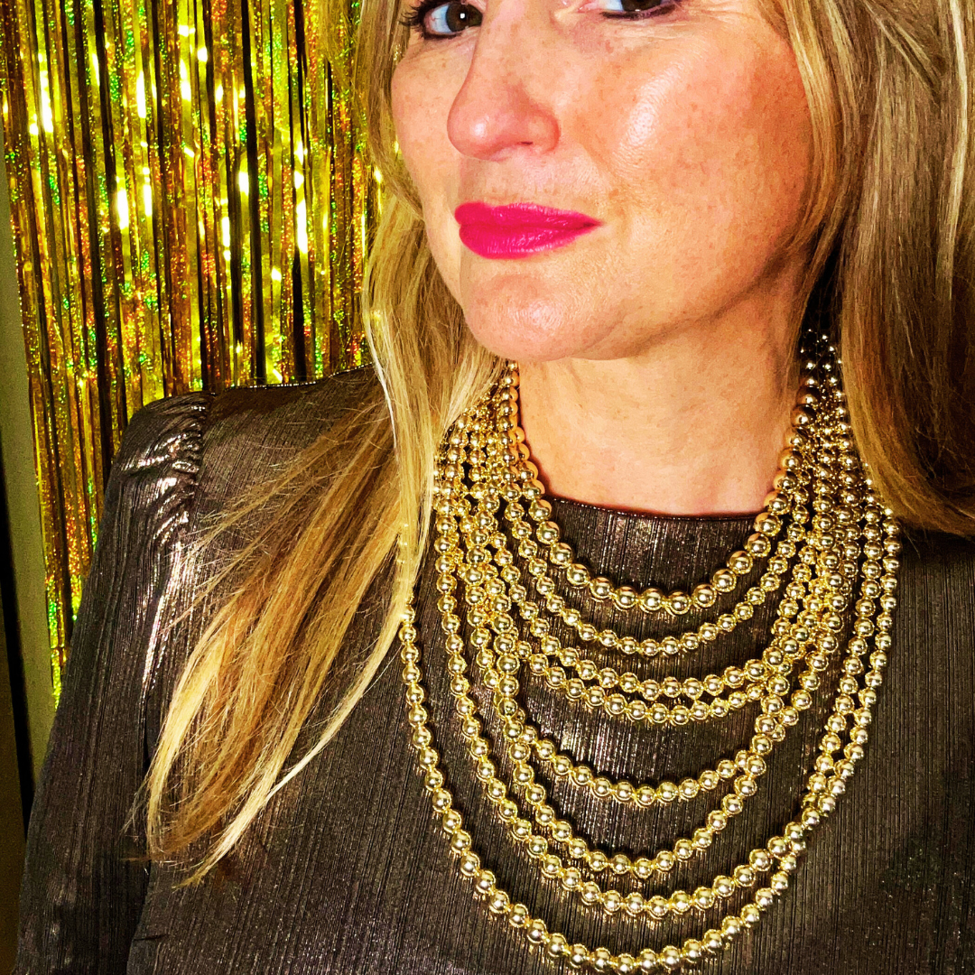 DORIS multi-strand high shine ball necklace