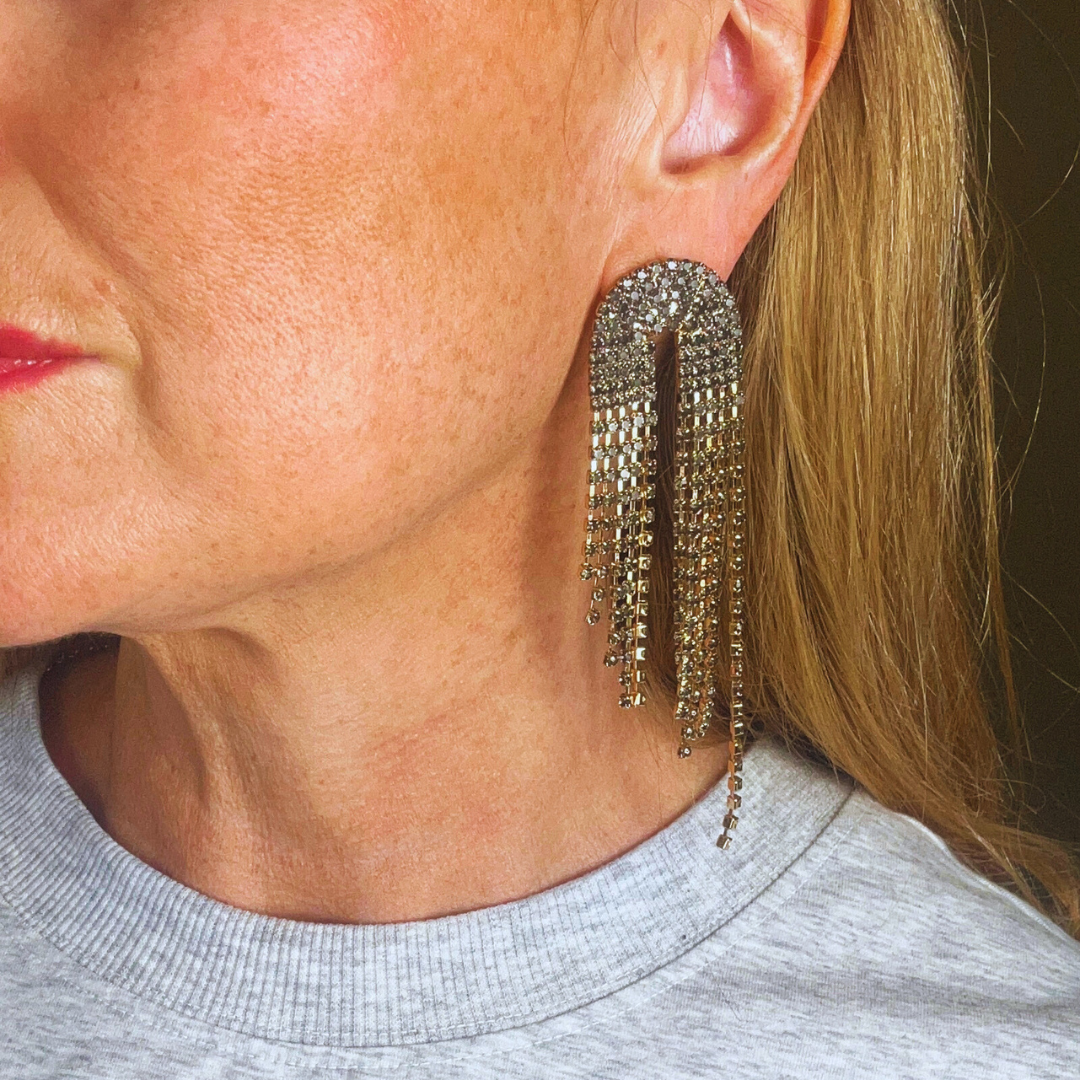 TRISHA crystal waterfall earrings