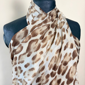 SALCOMBE lightweight leopard print scarf/sarong