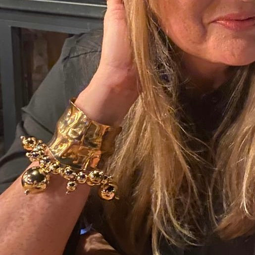 CHLOE shaped high shine metal cuff bracelet