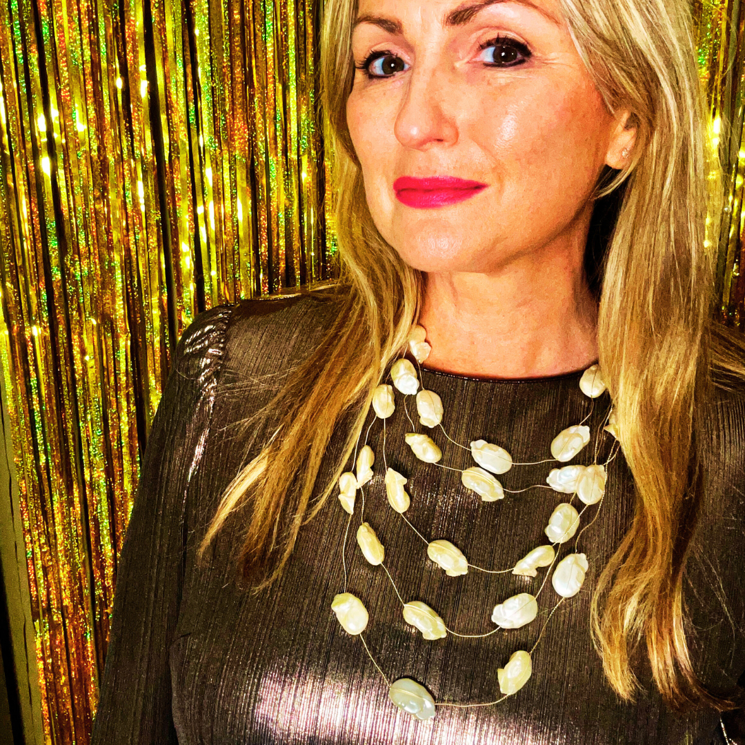 ELLA pearl multi strand wire necklace