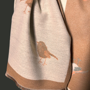 KNIGHTSBRIDGE robin print reversible long scarf