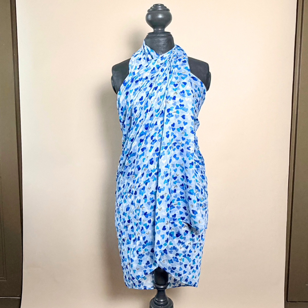 ST IVES lightweight long scarf/sarong with heart design
