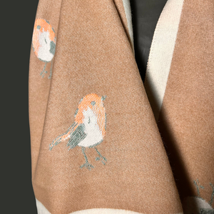 KNIGHTSBRIDGE robin print reversible long scarf