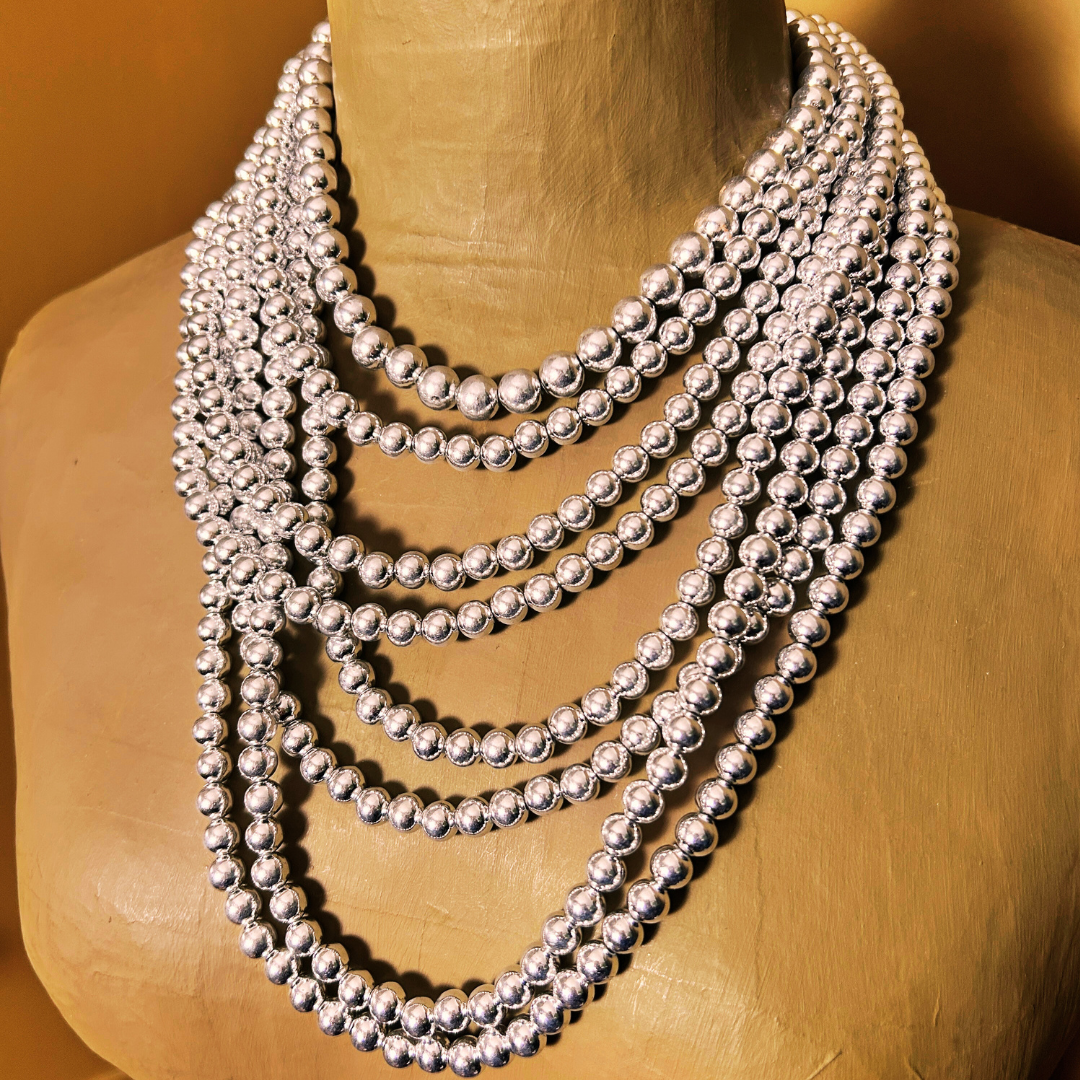 DORIS multi-strand high shine ball necklace