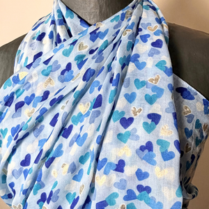 ST IVES lightweight long scarf/sarong with heart design