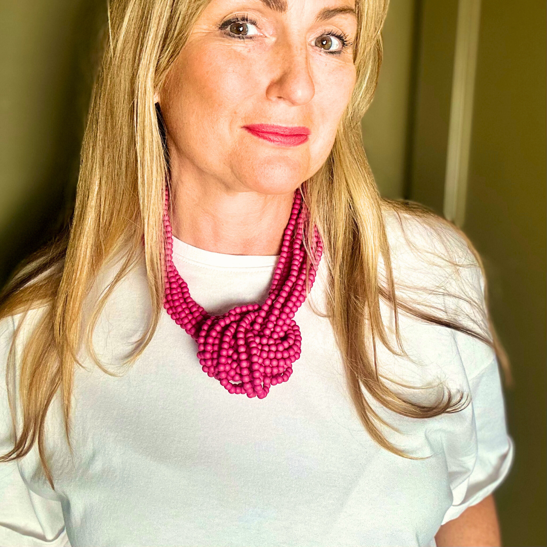 DOREEN resin bead knot choker necklace