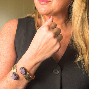 Handmade brass gemstone wrap bracelet 'CHRISTINE'