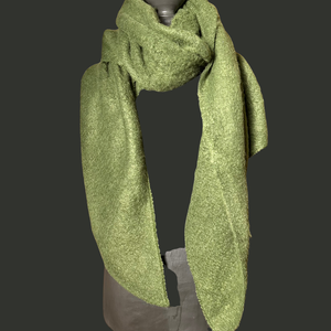 Large boucle wool diagonal edge scarf 'ACTON'