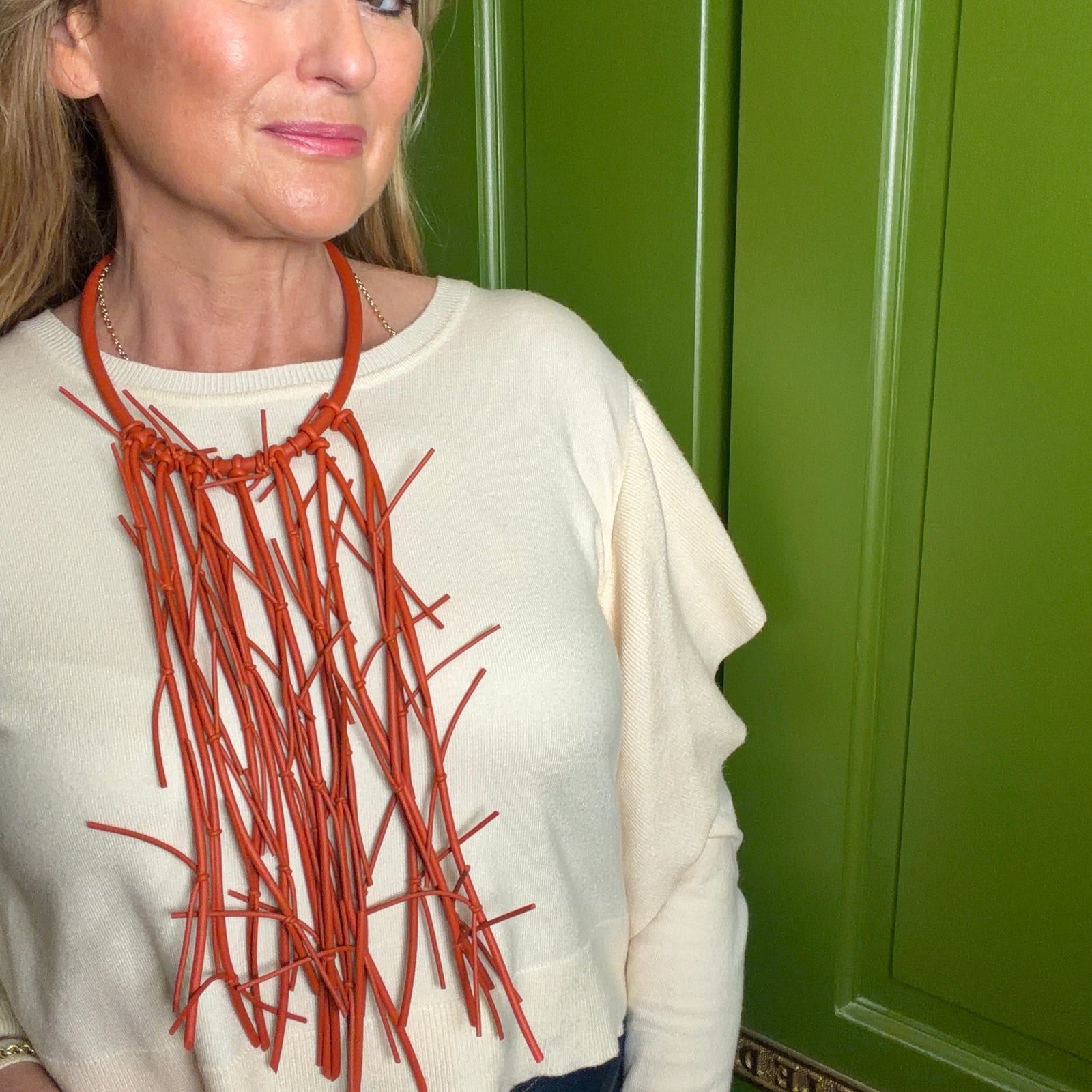Rubber fringe statement necklace 'VICTORIA'