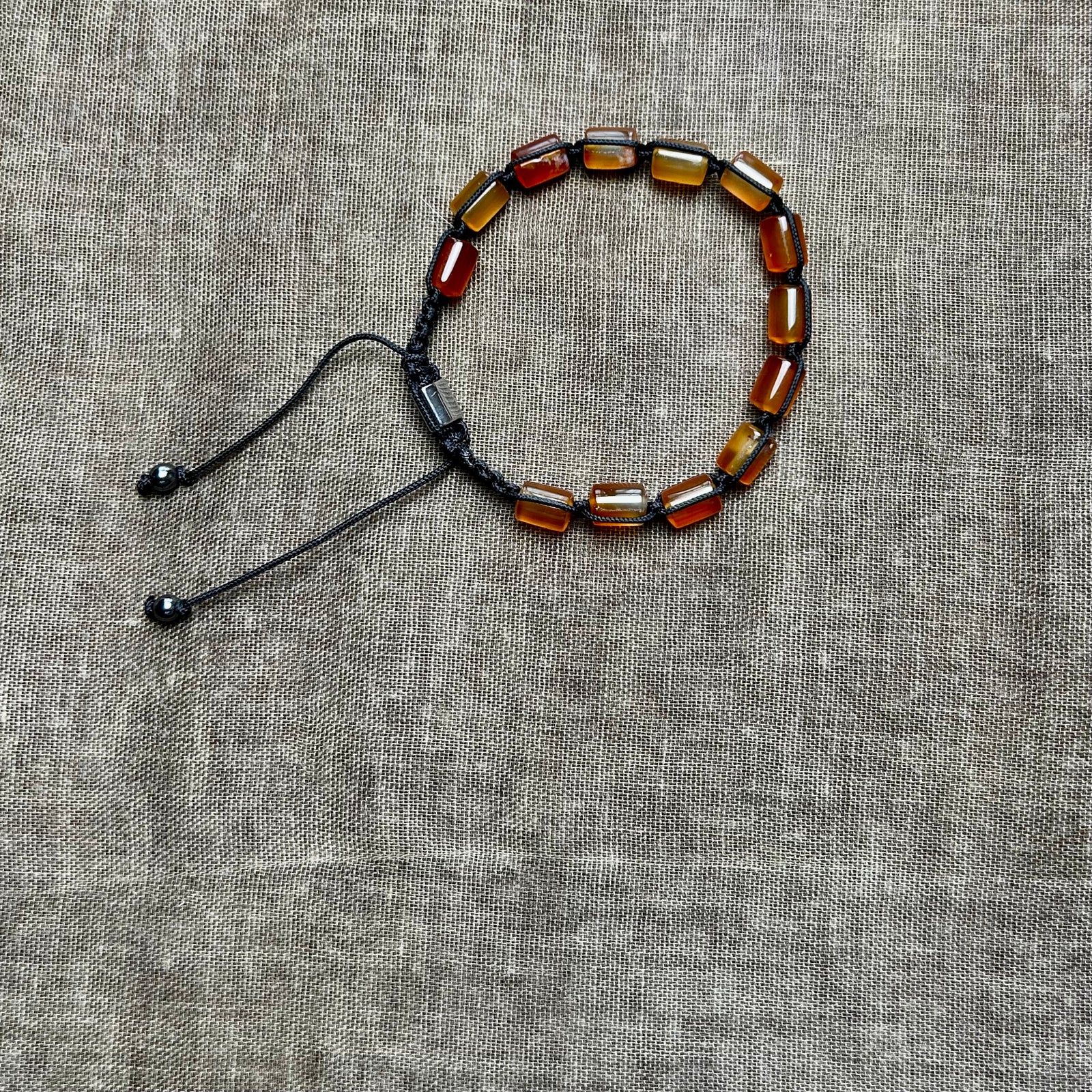 Men's brown agate slider bracelet 'SIMON'