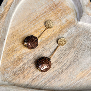 Sequin ball and metal drop earrings 'ORLA'