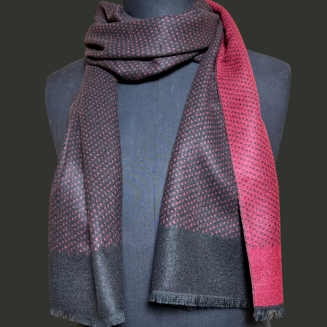 Pin dot reversible men's scarf 'BOND'
