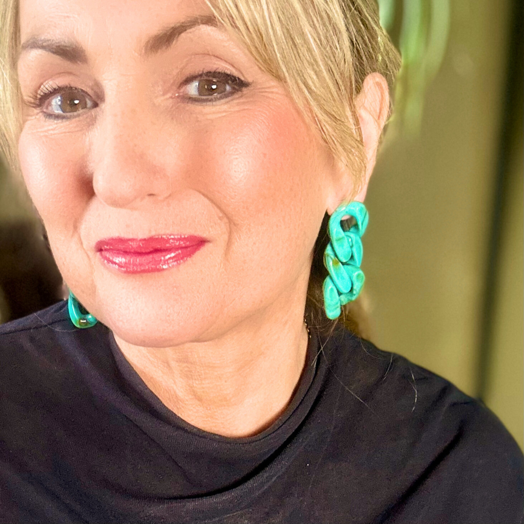 CAROLE resin link drop earrings