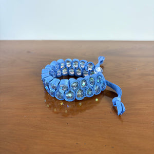 Iridescent bead and ribbon slider bracelet 'DAWN'