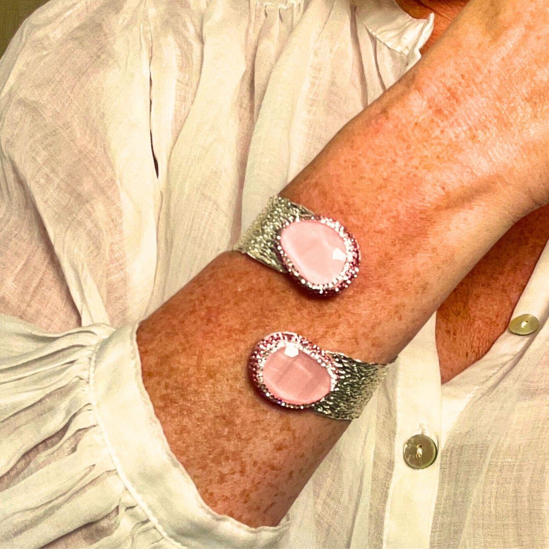 CHRISTINE handmade brass gemstone wrap bracelet