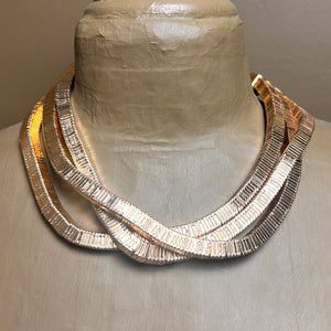 Chunky triple metal chain choker necklace 'JOANIE'