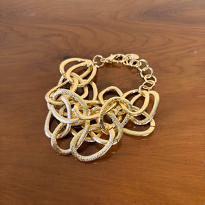 Chunky matte metal chain statement bracelet 'MARIELLA'