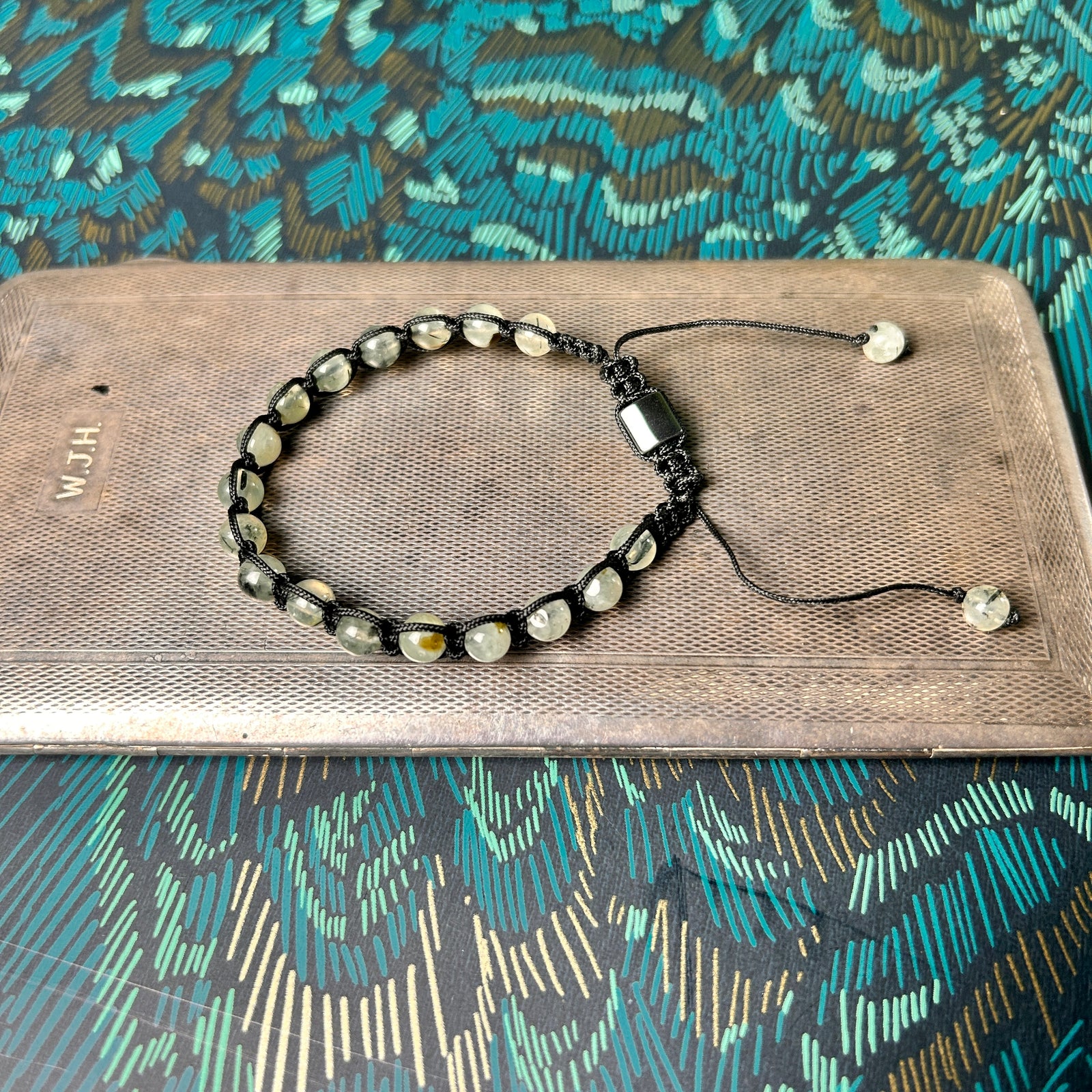 FREDDIE handmade men's beaded slider bracelet