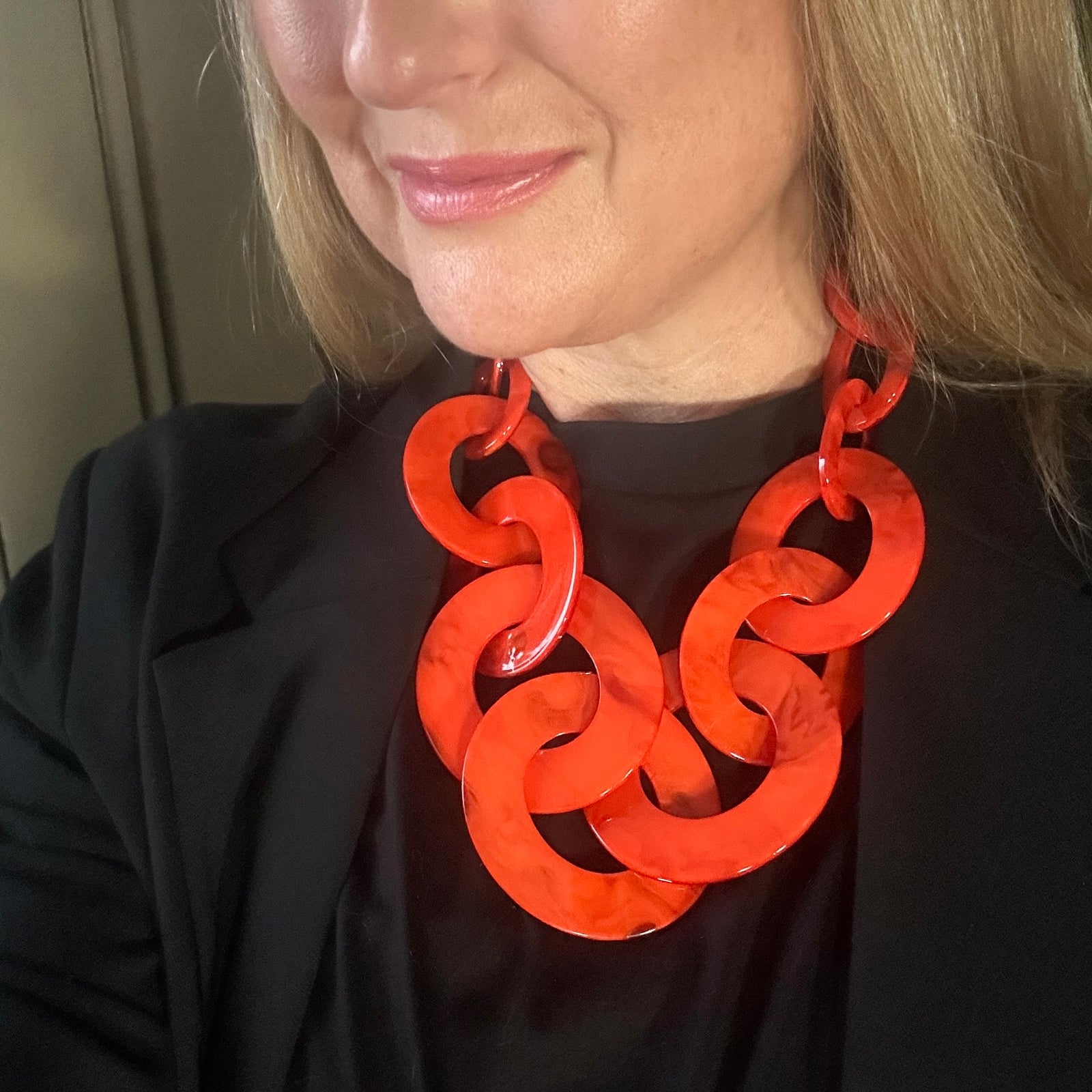 ABIGAIL large resin link statement necklace