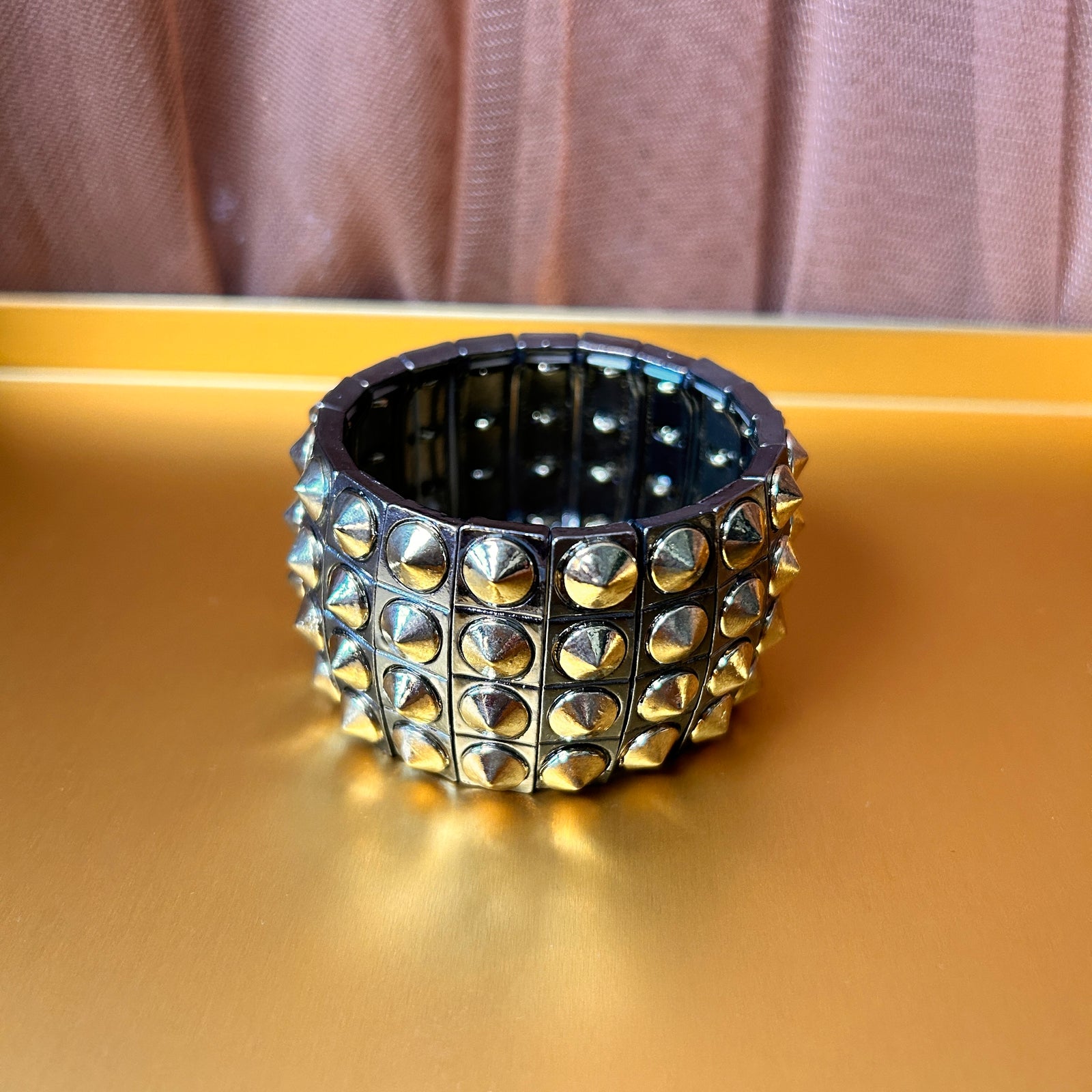 TOYAH metal spike elasticated bracelet