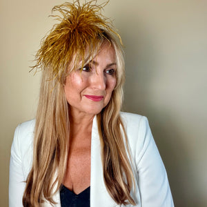 Feather brooch & hair fascinator 'DELIA'