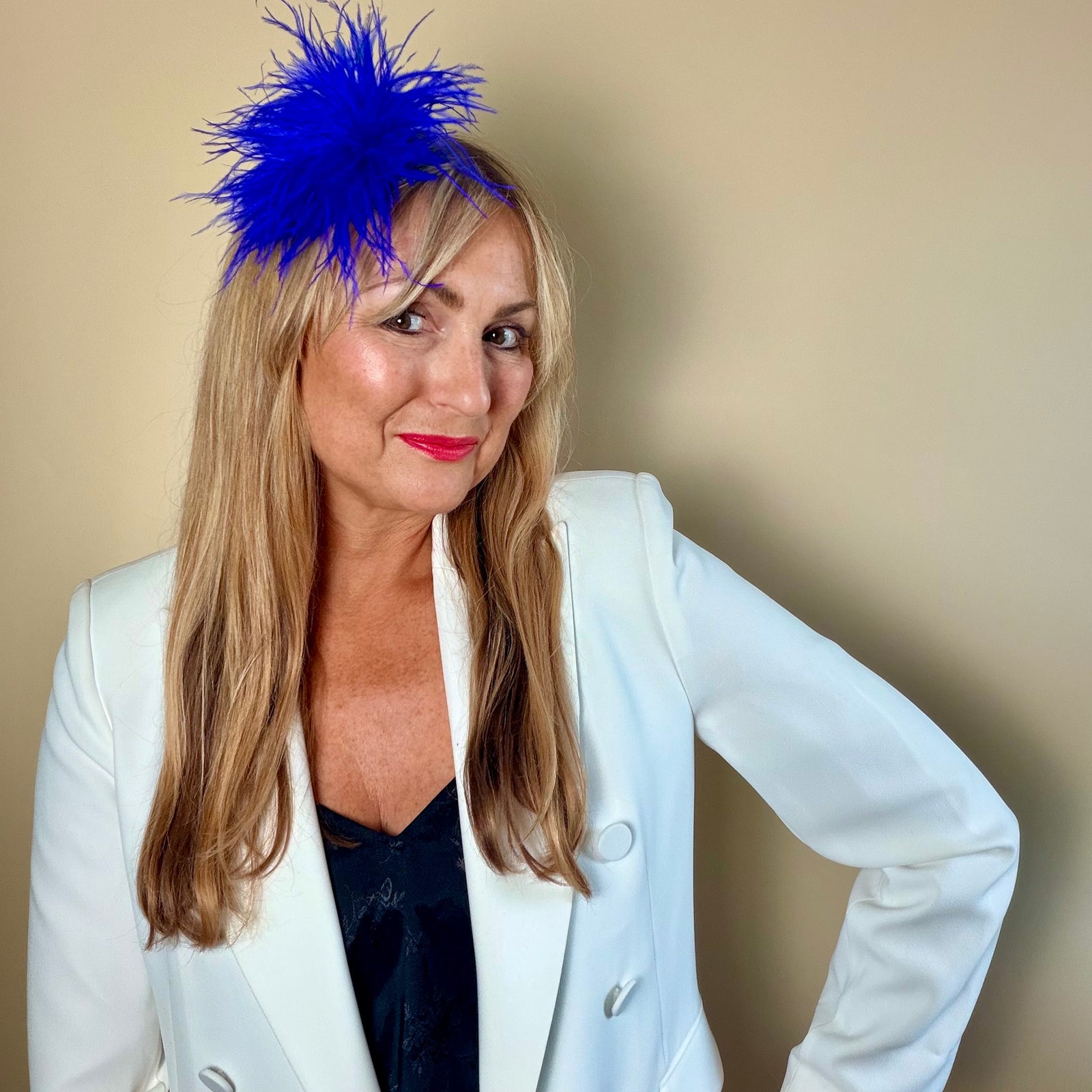 Feather brooch & hair fascinator 'HARPER'