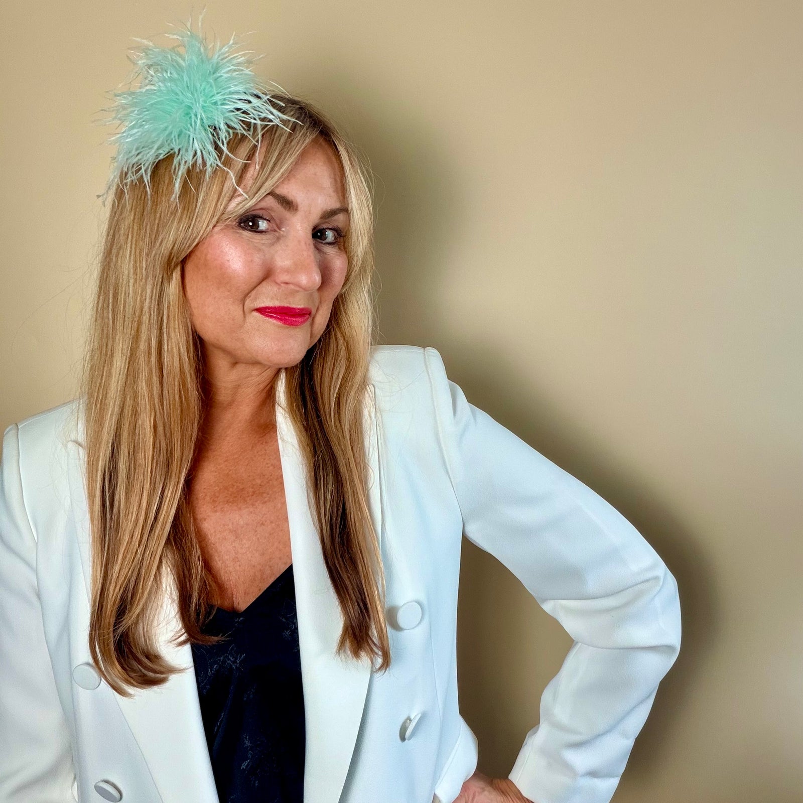 Feather brooch & hair fascinator 'HARPER'